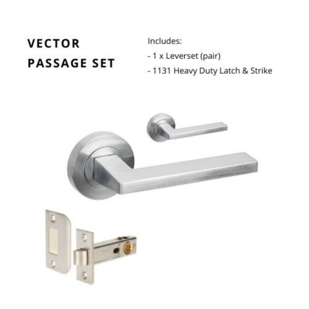 Vector Round Rose Door Lever Set