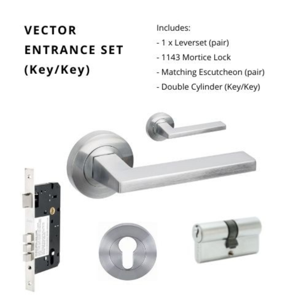 Vector Round Rose Door Lever Set