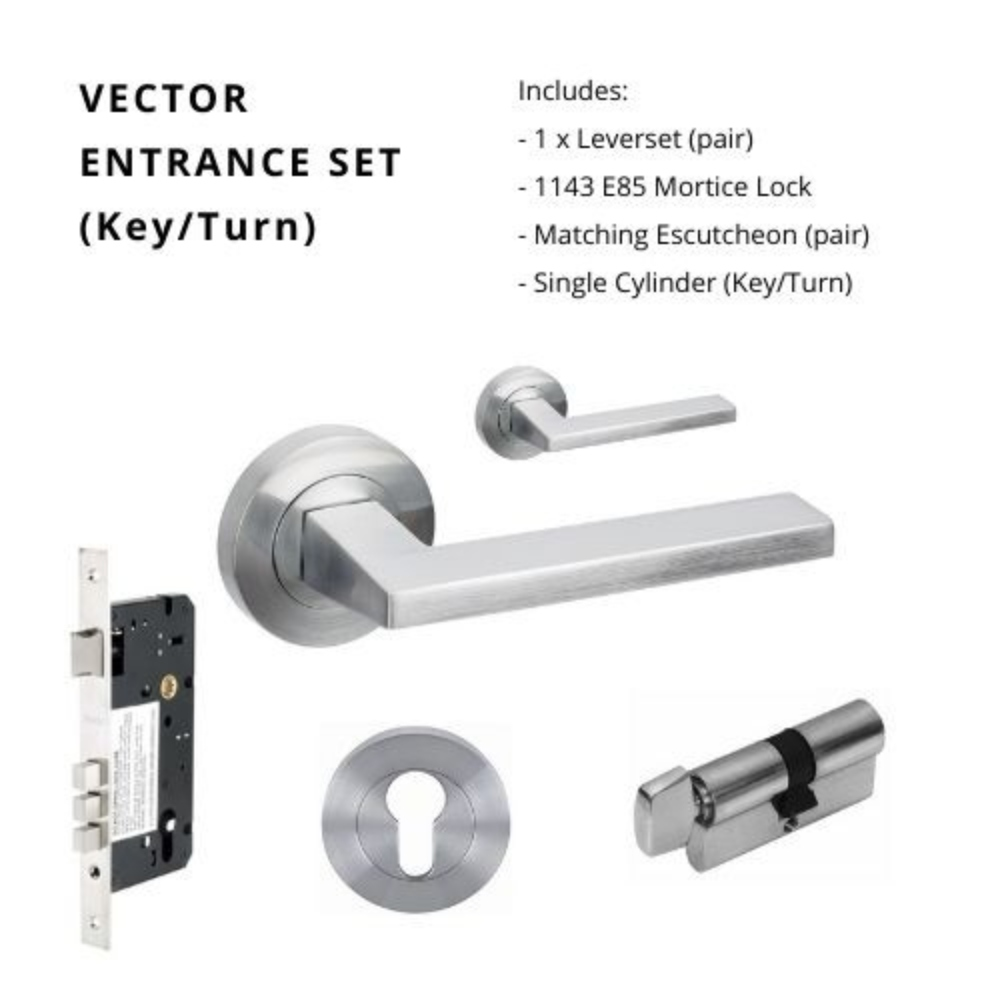 Vector Round Rose Door Lever Set