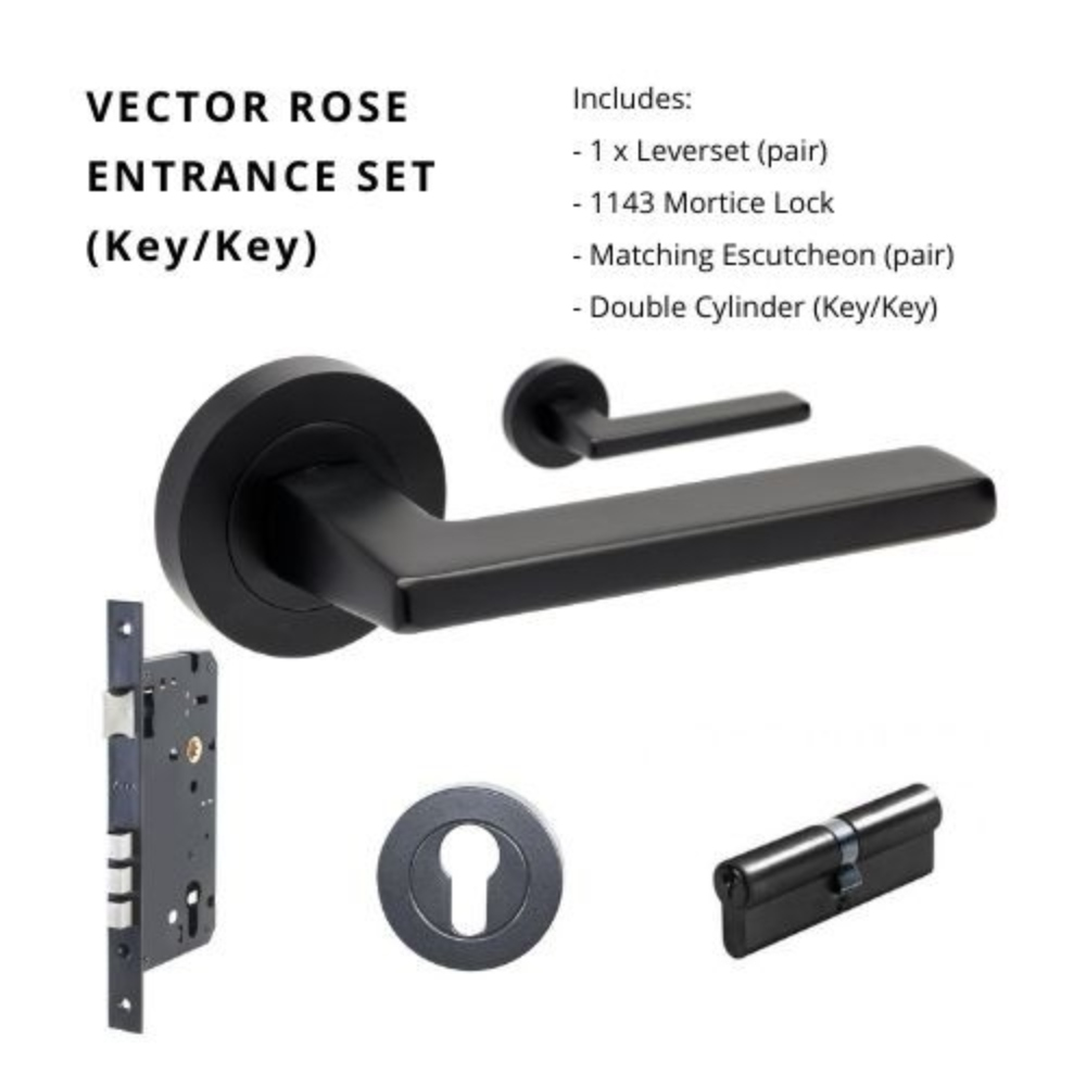 Vector Round Rose Door Lever Set