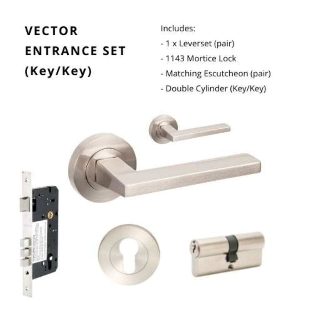 Vector Round Rose Door Lever Set