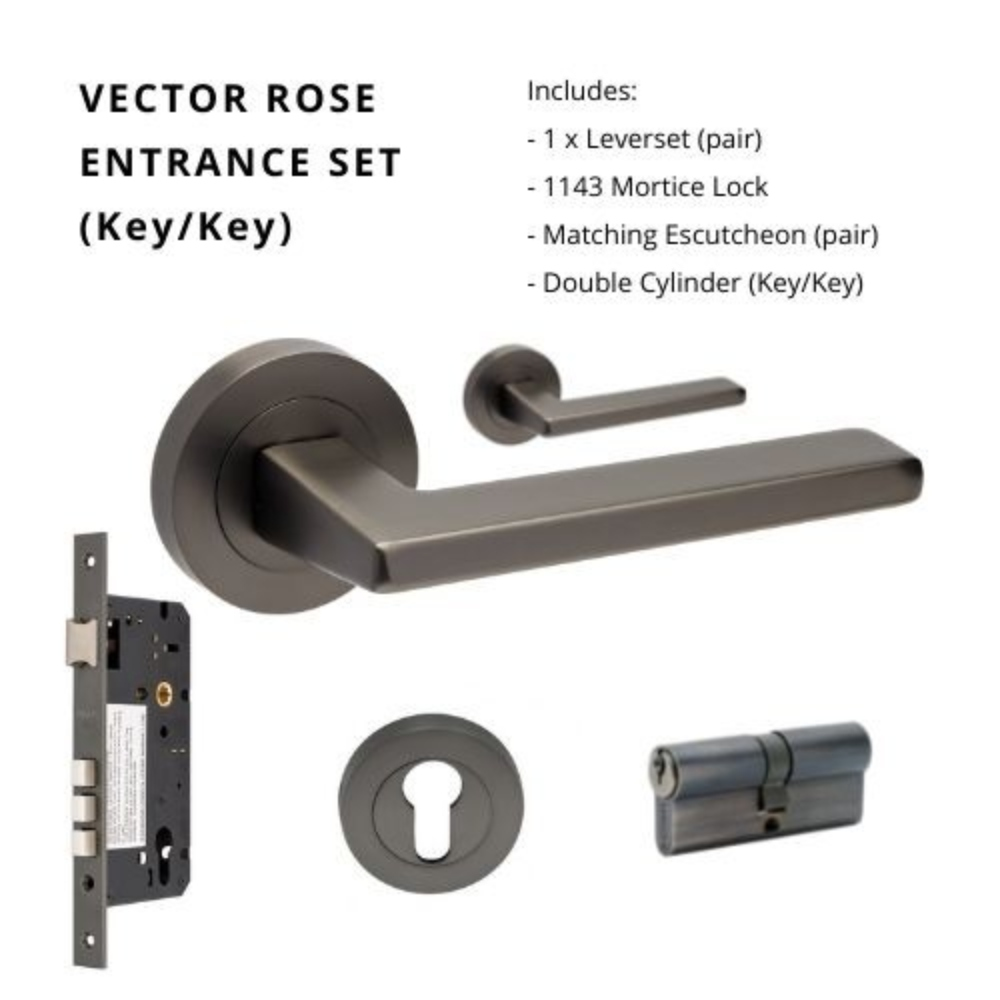 Vector Round Rose Door Lever Set