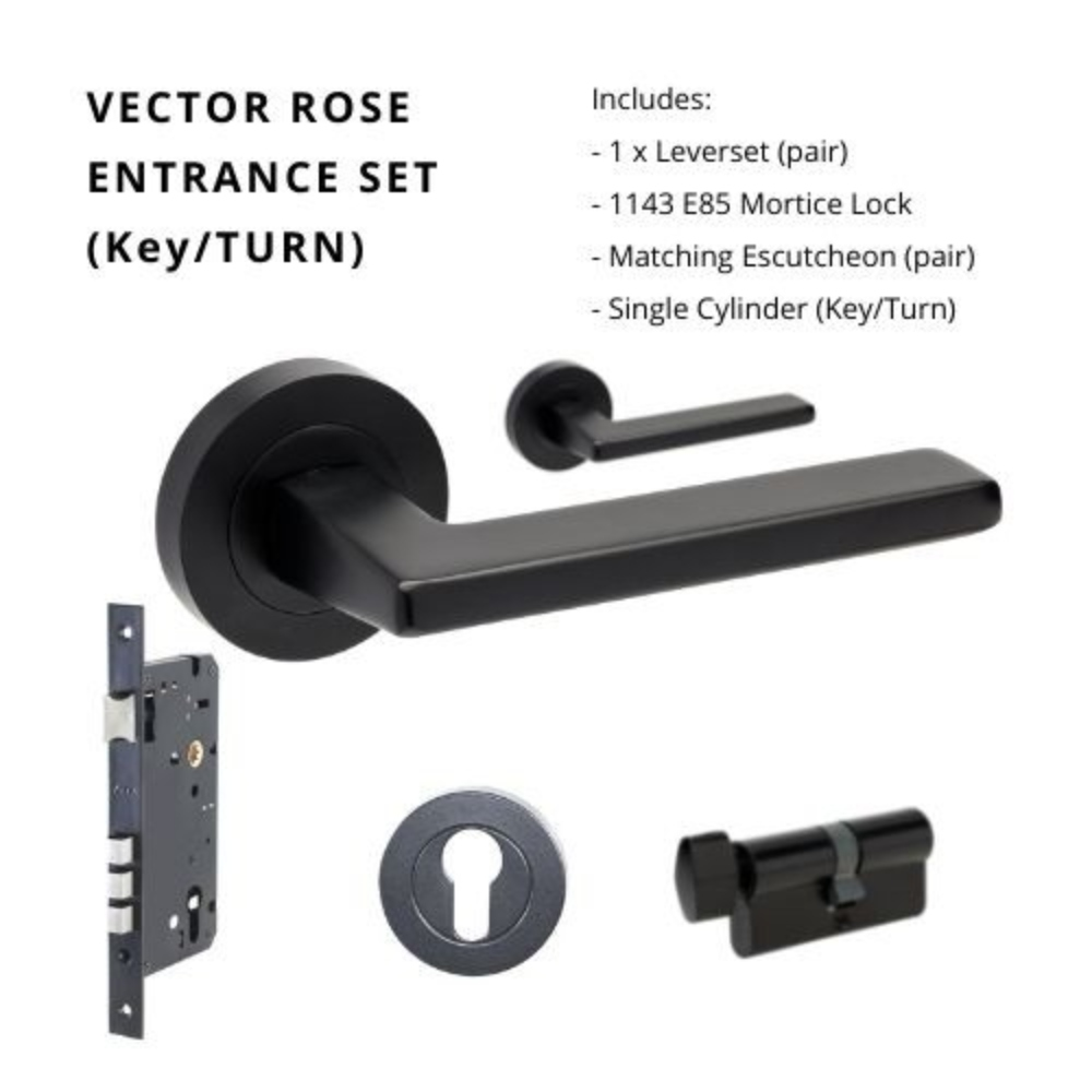 Vector Round Rose Door Lever Set