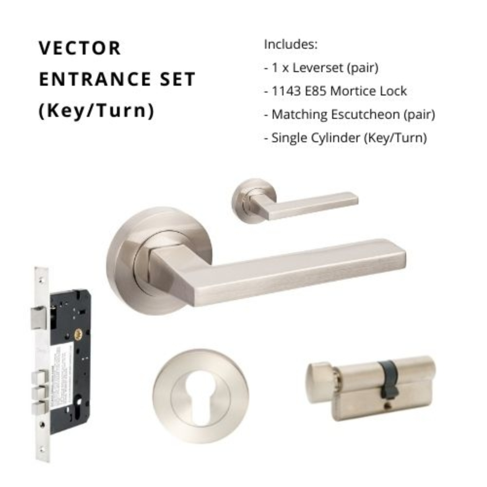 Vector Round Rose Door Lever Set