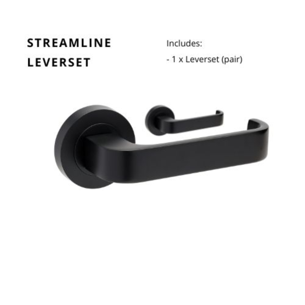 Streamline Round Rose Door Lever Set