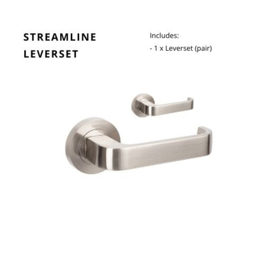 Streamline Round Rose Door Lever Set