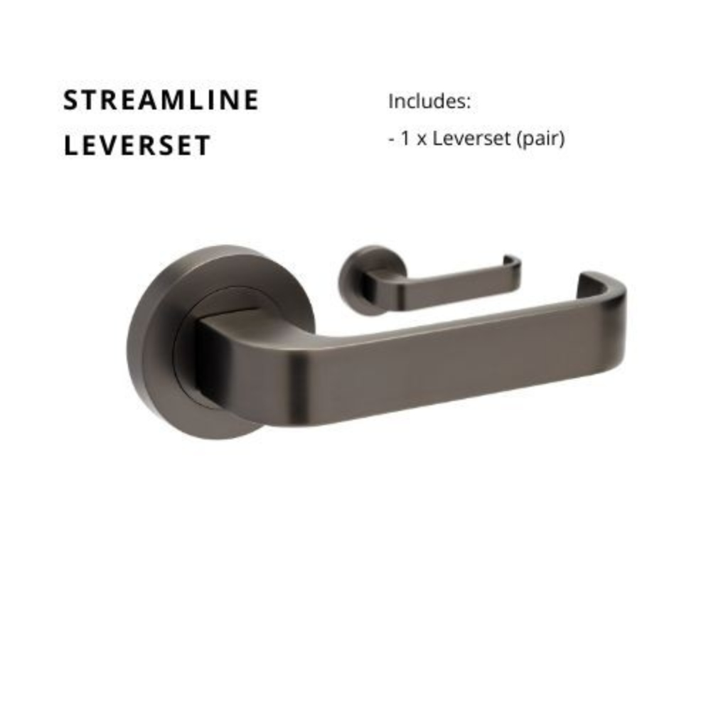 Streamline Round Rose Door Lever Set