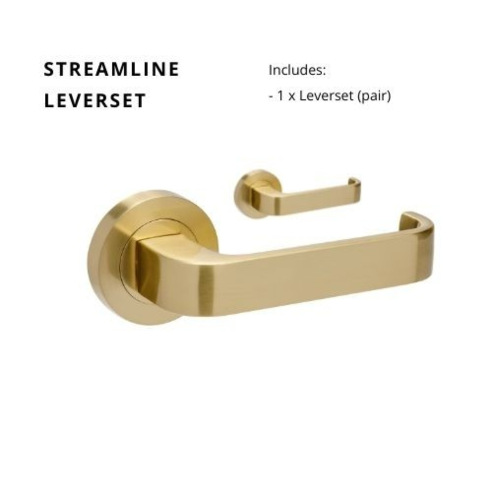 Streamline Round Rose Door Lever Set