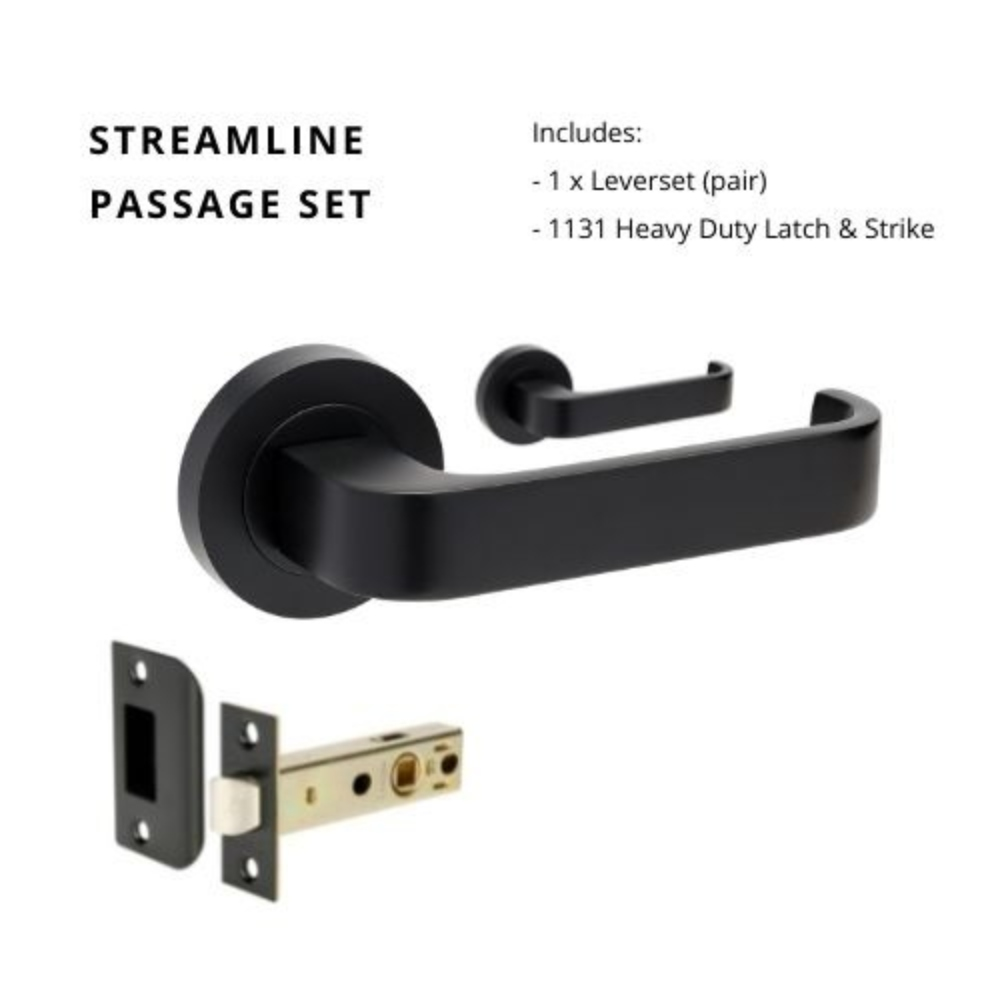 Streamline Round Rose Door Lever Set