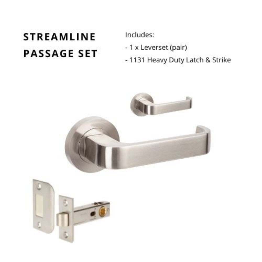 Streamline Round Rose Door Lever Set