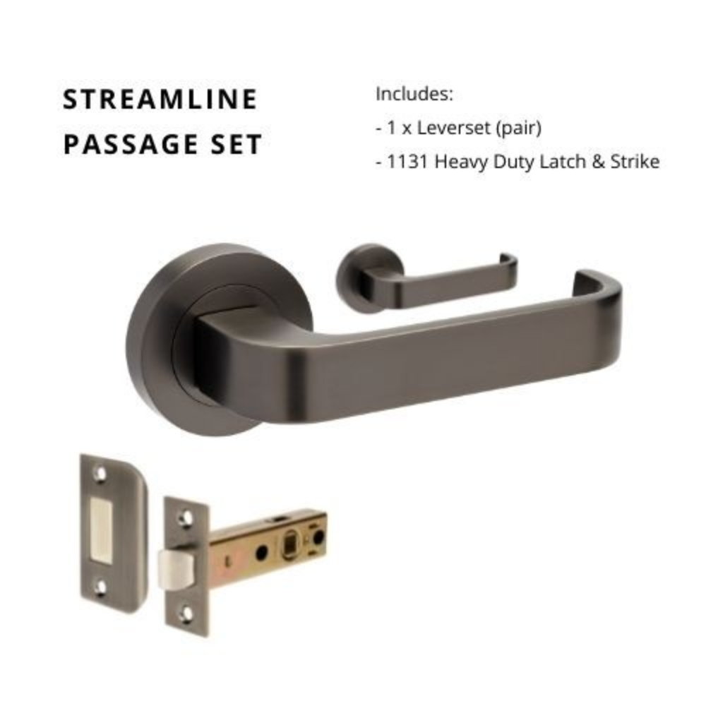 Streamline Round Rose Door Lever Set