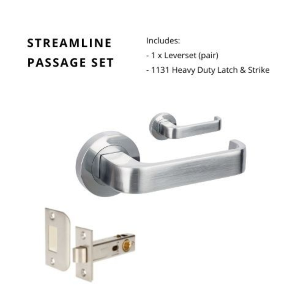 Streamline Round Rose Door Lever Set