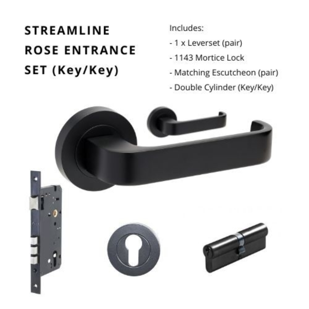 Streamline Round Rose Door Lever Set