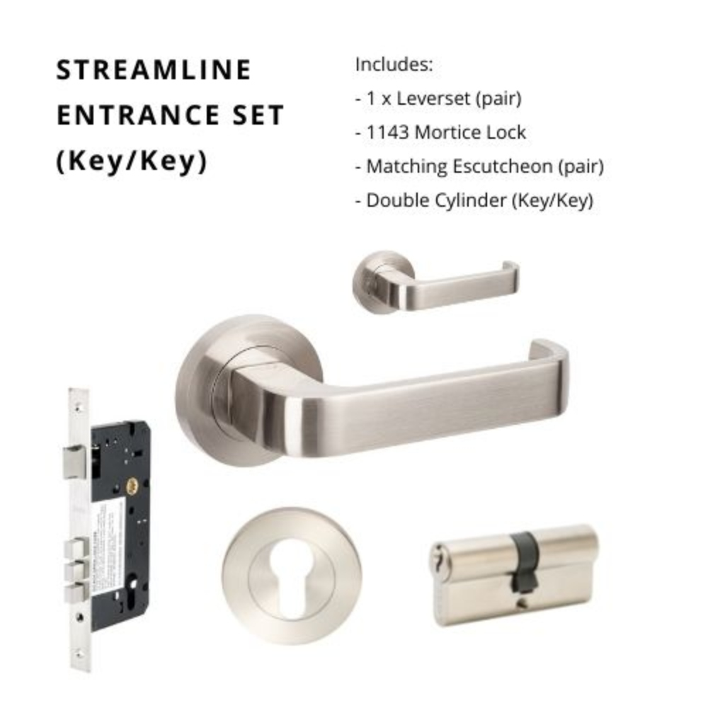 Streamline Round Rose Door Lever Set