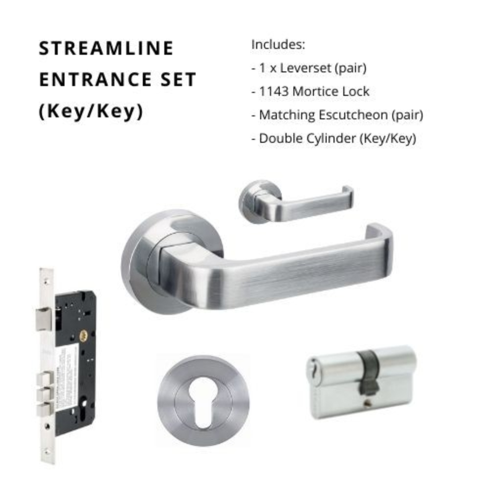 Streamline Round Rose Door Lever Set