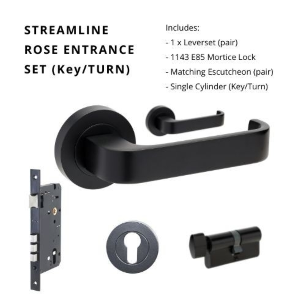 Streamline Round Rose Door Lever Set