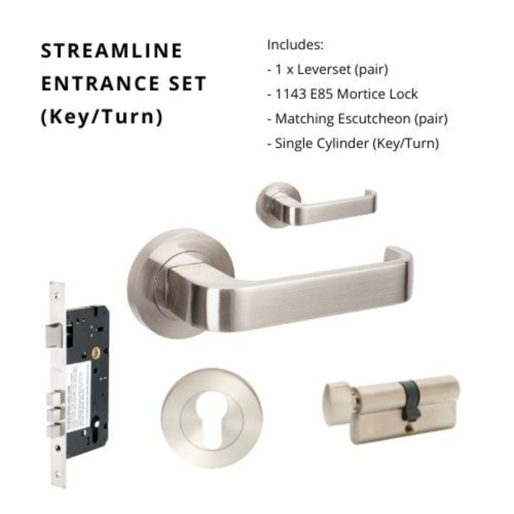 Streamline Round Rose Door Lever Set