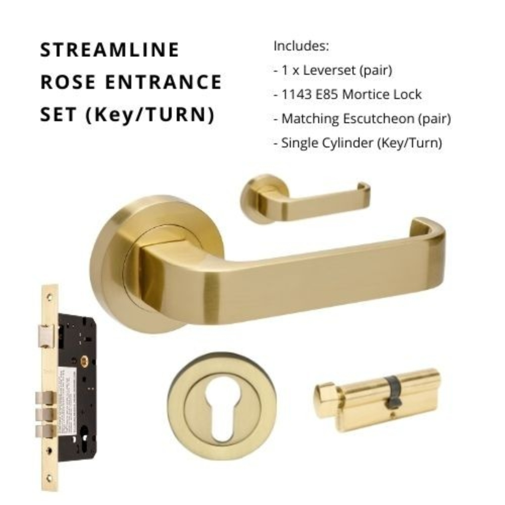 Streamline Round Rose Door Lever Set