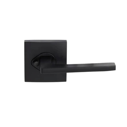 Elba Square Rose Privacy Lever Set, Matt Black